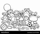 Toys Group Cartoon coloring book Royalty Free Vector Image sketch template
