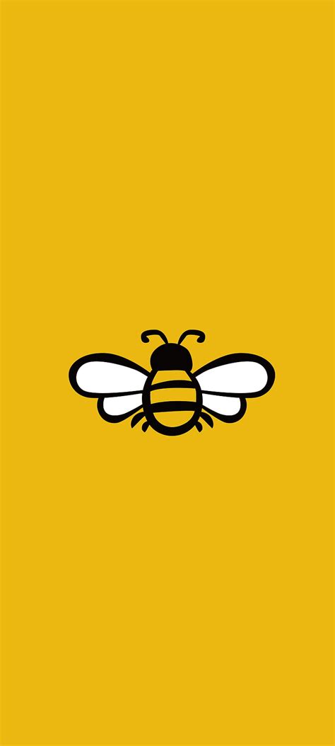 Bee minimal, apple, black, honey, iphone, iphonex, white, yellow, HD ...