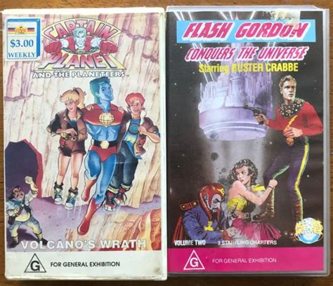 2 X VHS CAPTAIN PLANET & The PLANETEERS Volcano's Wrath - FLASH GORDON ...