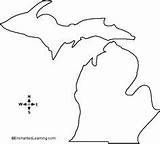 Michigan Upper Peninsula Stencil Sketch Coloring Page sketch template