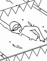 Coloring Kleurplaat Swimmer Swim Sketch Page sketch template