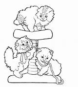Cat tree And cats To color  Coloring Pages For Kids sketch template
