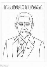 Obama Barack Coloring Kleurplaat Drawing Michelle Pages Sheet Color  sketch template