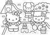 HELLO KITTY COLOURING  Learn To coloring sketch template
