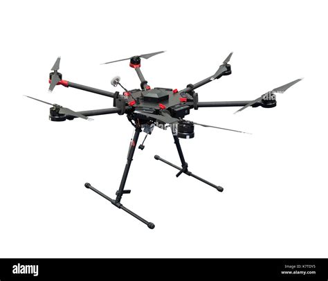 Drone hexacopter isolated on white background with clipping path Stock ...