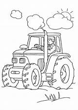 Tracteur Traktor Plowing Remorque Plow Farming Coloringhome  sketch template