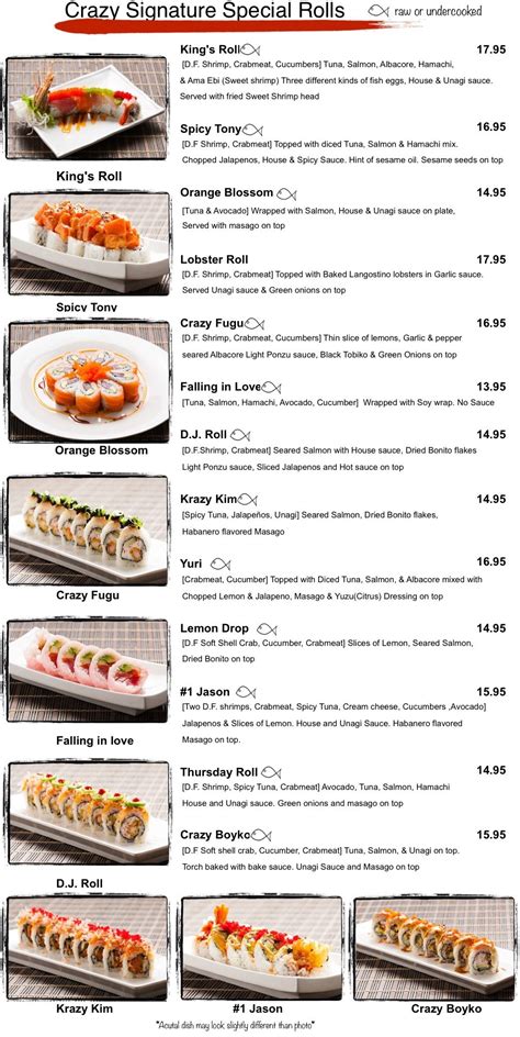 Crazy Sushi Rocklin Menu, Appetizer, Sushi & Sake, Restaurant Menu