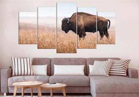 American Bison – Animal 5 Panel Canvas Art Wall Decor – Canvas Storm