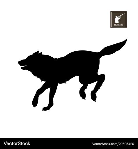 Black silhouette running wolf Royalty Free Vector Image