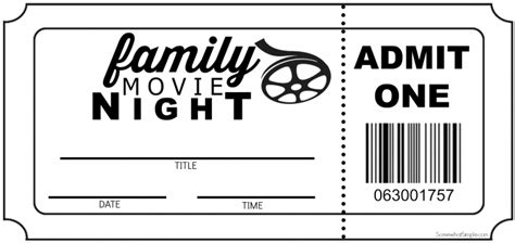 Family Movie Night Invitation+Tickets | Somewhat Simple