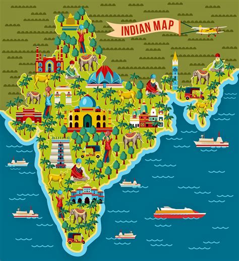 Tourist Illustrated Map Of India Maps Of India Maps Of Asia Gif | sexiezpix Web Porn