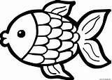 Simple Cute Goldfish Coloring Page Printable sketch template