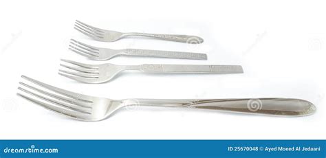 Silver Forks In Different Shapes Stock Photo - Image of silver, shapes ...