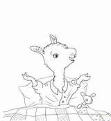 Llama Red Pajama Coloring Page Pages sketch template