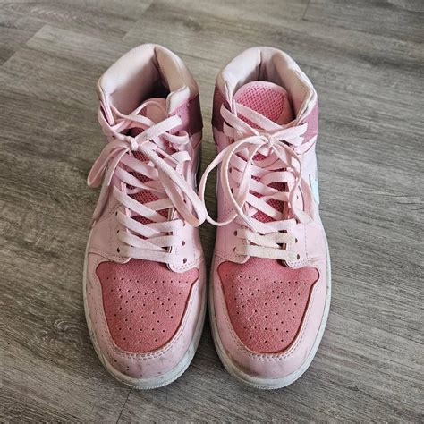 Nike Women's Jordan 1 Mid High Digital Pink Size 9... - Depop