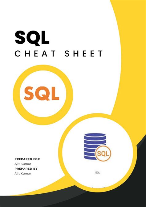 SOLUTION: Sql cheatsheet - Studypool