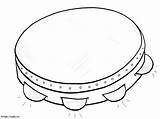 Simple Tambourine 1 coloring page sketch template