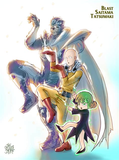 [Art] Blast, Saitama & Tatsumaki, by me (One Punch Man) : r/manga