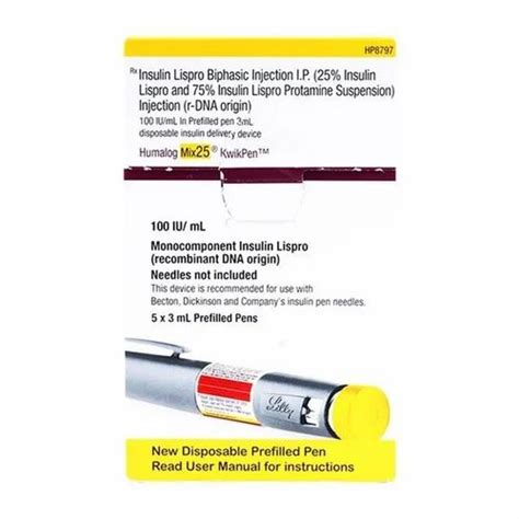 Humalog Mix25 Kwikpen Insulin Lispro Bisaphic Injection Pen IP, 100 IU ...