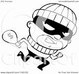 Running Thief Clipart sketch template