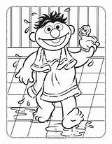 Big Bird In The Bathroom Coloring Page sketch template