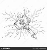 Thors Hammer Coloring Page sketch template