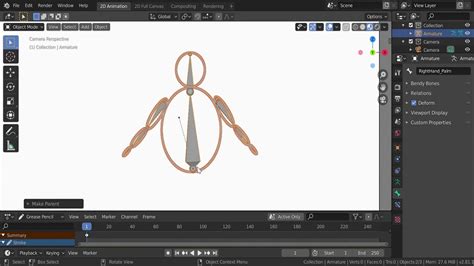 Drawing and adding armature and bones -2D animation Blender 2.81. - YouTube