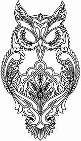 OWL Coloring Pages For Adults Free Detailed Owl  adult sketch template