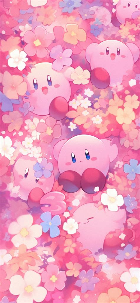 Kirby playing among the Flowers Art Wallpapers - Flowers Wallpaper