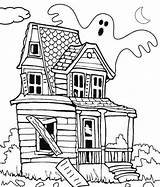 Simple Haunted House Coloring Page sketch template