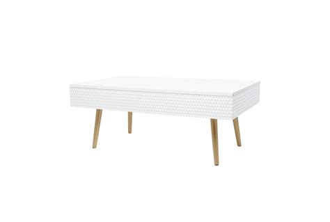 White Rectangle Coffee Table With Storage | Living Spaces