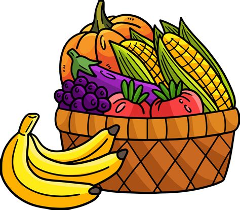 Fruits in the Basket Cartoon Colored Clipart 11770212 Vector Art at ...