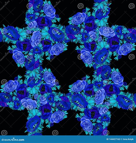 Flowers. Batik. Abstract Wallpaper with Floral Motifs. Flower Composition. Seamless Background ...