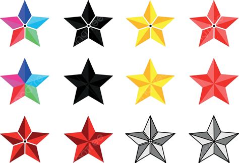Star Setstars Of Different Colors Icon Illustration Black Vector, Icon, Illustration, Black PNG ...