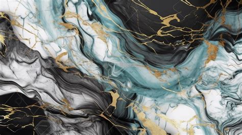 Turquoise And Gold Marble Wallpaper Background, 3d Abstract Wallpaper ...