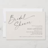 Modern Script Ivory Boho Bridal Shower Invitation | Zazzle