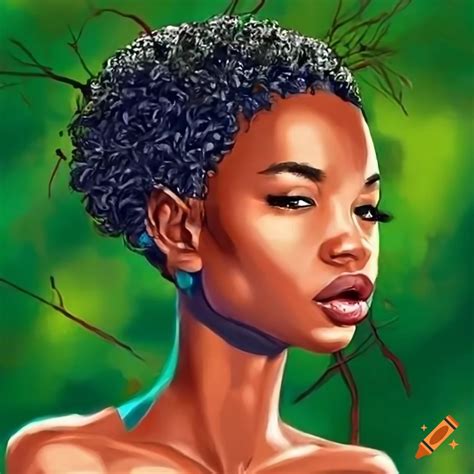 African girl in the bush