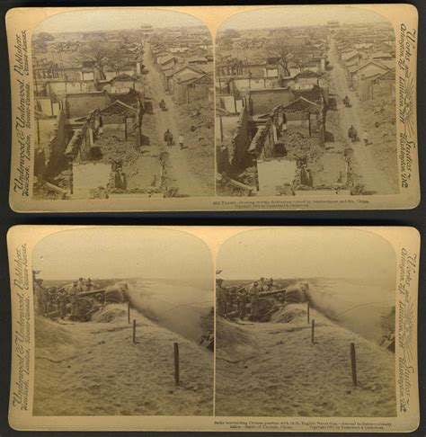 China: 2 Underwood & Underwood Stereoscopic views of Battle of Tientsin ...