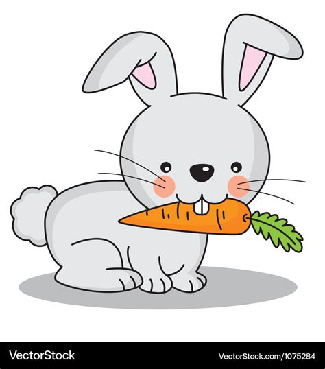 Rabbit eating a carrot Royalty Free Vector Image