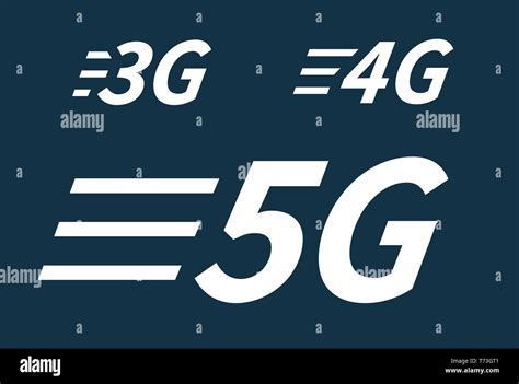 5G 4G 3G icon or symbol of generations mobile wireless internet or ...