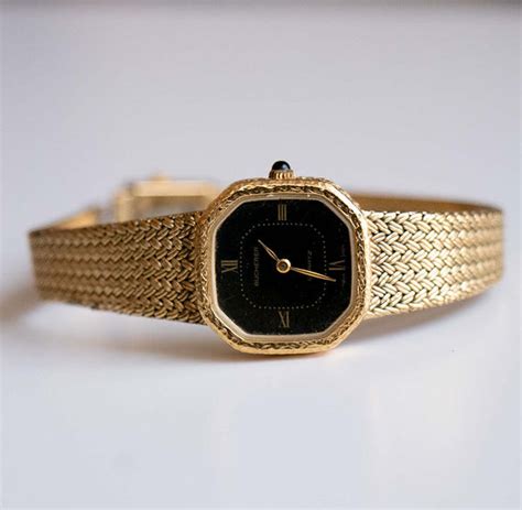 Vintage Bucherer Quartz Watch for Women Black Dial | Swiss Made Watch ...