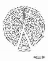 Pizza Coloring Printable sketch template