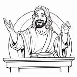 Christian Jesus preaching coloring Page For Kids Página Para Crianças  sketch template