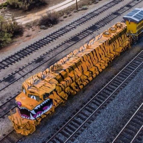 Night time vandals spray painted a Union Pacific Engine to resemble a ...