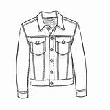 Denim Jean Jacket Flat Drawing Sketch Coloring Page sketch template