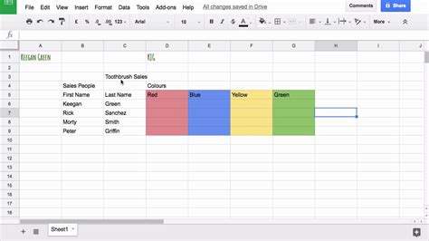 Google Sheets Formatting With Tables - YouTube