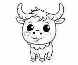 Ox Coloring Pages – Corner sketch template