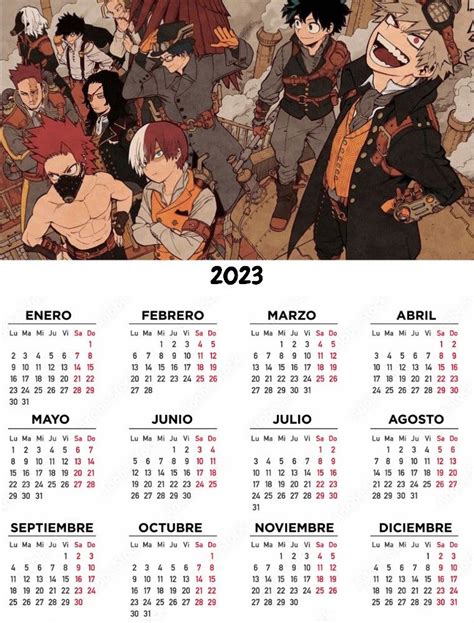 Anime Calendar 2023 - Printable Word Searches