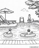 Coloring Page Of The Municipal swimming pool Download Or Print For Free sketch template