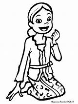 Baju Kurung Free Colouring Pages Sketch Coloring Page sketch template